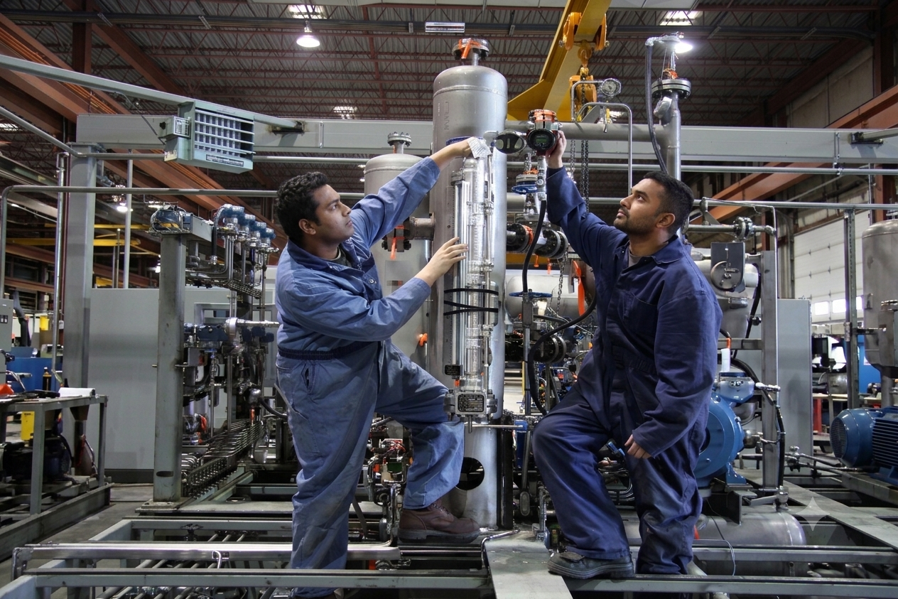 Engineer working with industrial power and process systems